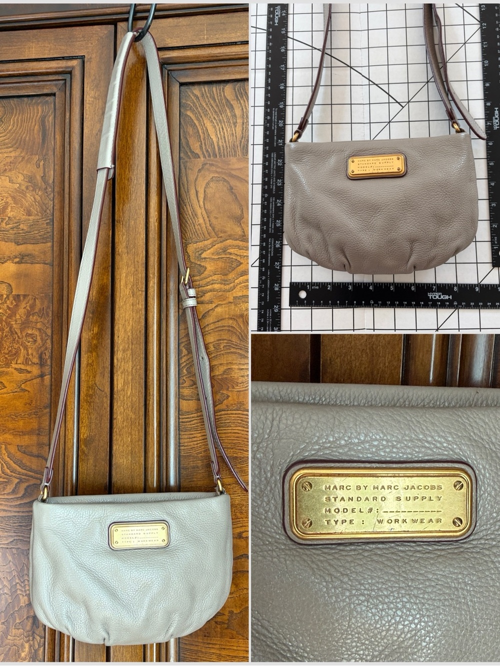 Marc by Marc Jacobs Classic Q Percy Crossbody Bag – Gray Pebbled Leather